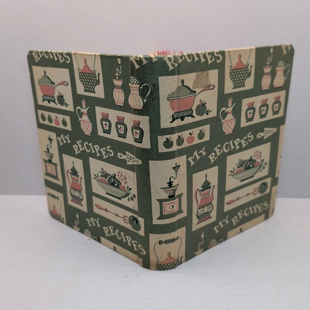 Vintage My Recipes 1964 Cookbook Envelopes Blank Green 3-Ring Binder
